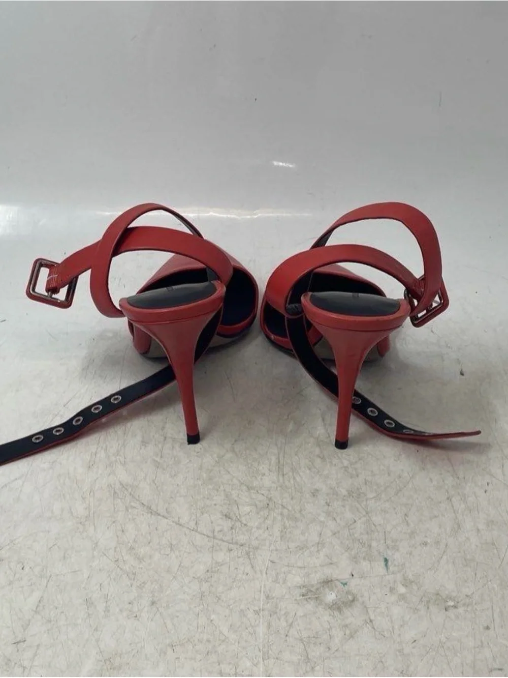 Alexander Wang Red Leather Pointed Toe Slingback Heels 36.5